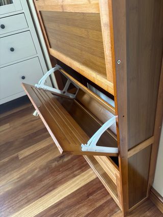 Mueble zapatero de bambú 3 puertas