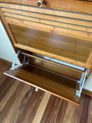 Mueble zapatero de bambú 3 puertas