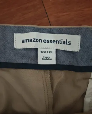 Amazon Essentials Pantalón Vestir Beige Talla XXXL