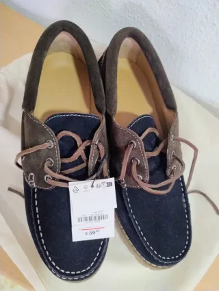 Zapatos náuticos Zara azul y marrón 43 y 41