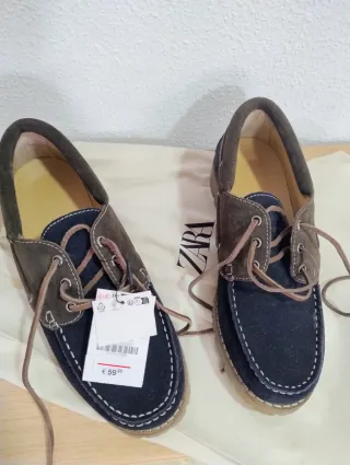Zapatos náuticos Zara azul y marrón 43 y 41