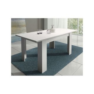 Mesa extensible blanca y 4 sillas