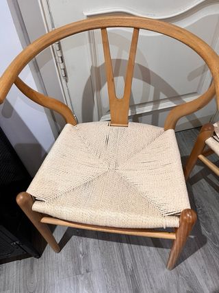 6 Sillas Wishbone Madera y Yute