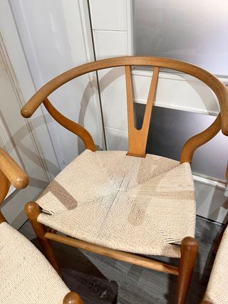 6 Sillas Wishbone Madera y Yute