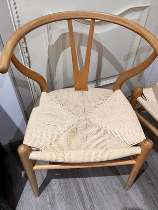 6 Sillas Wishbone Madera y Yute