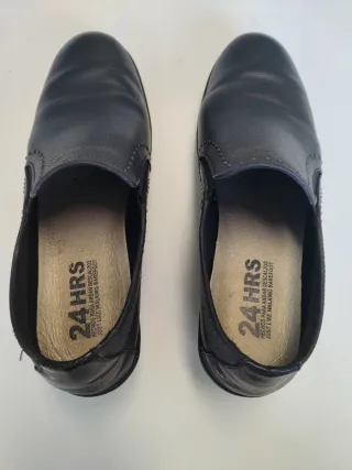 Zapatos 24HRS Piel Negra Talla 38 Mujer