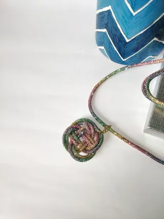 Collana artigianale nodo marinaro multicolor