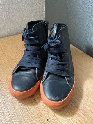 Botines PIEL Camper Azul marino/ Naranja Talla 37