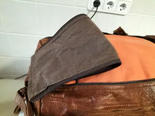 Bolso de viaje piel, retro, años 50.