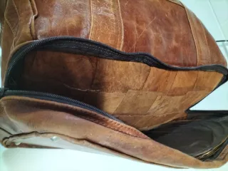 Bolso de viaje piel, retro, años 50.