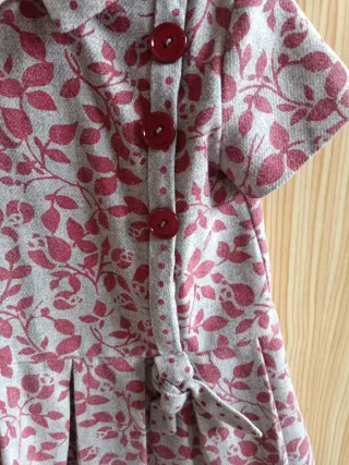 Vestido niña gris y rojo Talla 2 años