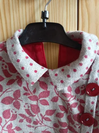 Vestido niña gris y rojo Talla 2 años