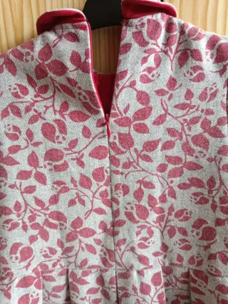 Vestido niña gris y rojo Talla 2 años