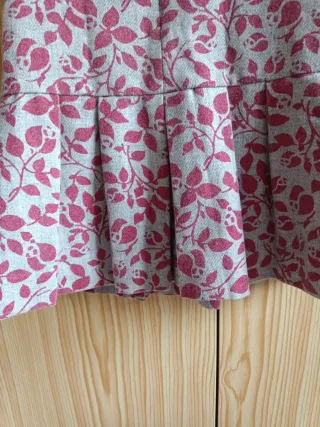 Vestido niña gris y rojo Talla 2 años