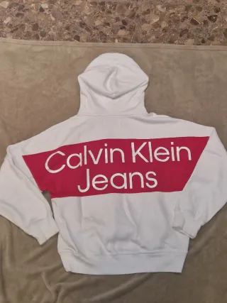 Sudadera Calvin Klein Jeans Blanca Hombre