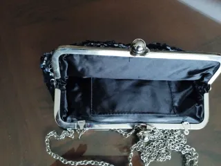Bolso de fiesta lentejuelas negro y plata