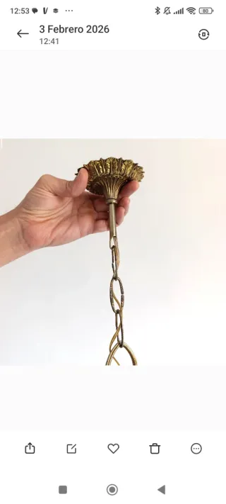 Lámpara bronce años 70