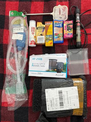 Acuario completo con filtros y calentador