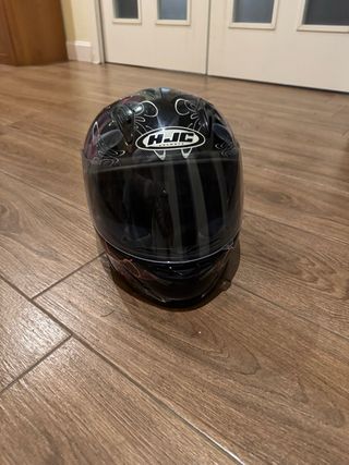 Casco HJC infantil negro y rosa