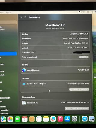 MacBook Air Retina intel i5 13”