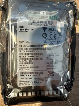 Disco Duro HPE 600GB SAS 10K rpm 2,5" SFF Hot‑Swap