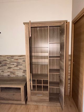 Muebles Salón TV + Vitrina Madera