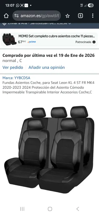 Fundas Asientos Seat Leon KL 4 ST FR MK4