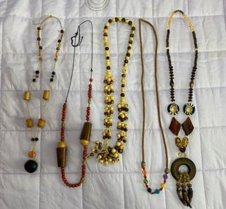 Set Collane Etniche Artigianali Legno