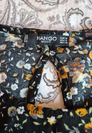 Vestido negro estampado flores