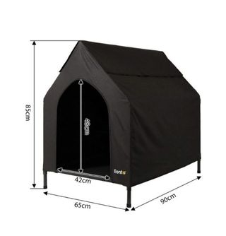 lionto Letto per Cani con Tetto, (S) 90x65x85 cm Nero