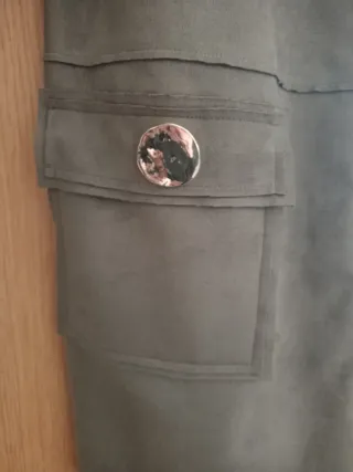 Chaquetón mujer ante verde oliva talla M