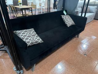 Sofá Cama Gris Tela y Metal