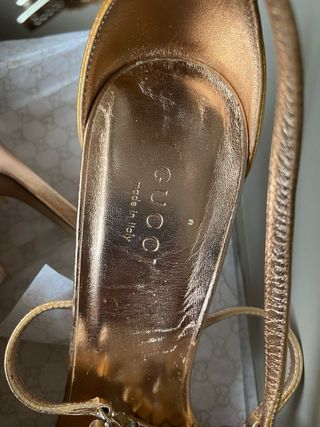 Sandalias Gucci Doradas Talla 37