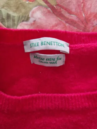 Jersey Benetton Lana Fucsia Talla M