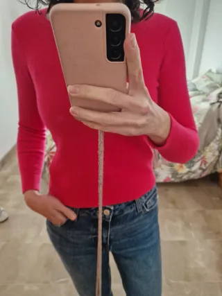 Jersey Benetton Lana Fucsia Talla M