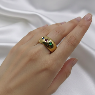 Anillo Tynel Oro 18k Zafiro Rubí Esmeralda