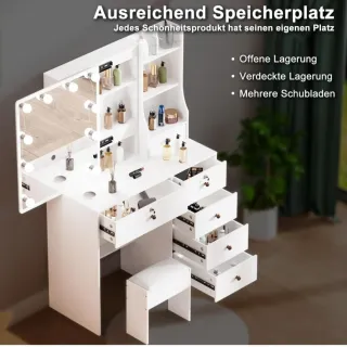 Tocador con espejo y luces LED