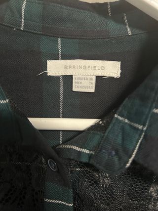 Camisa cuadros mujer encaje