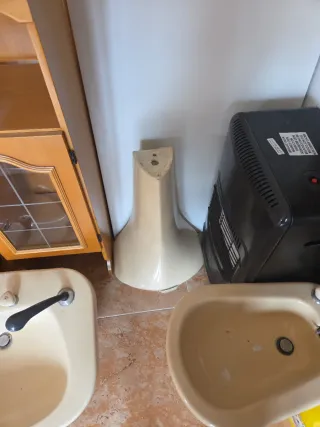 Lavamanos doble vintage color crema