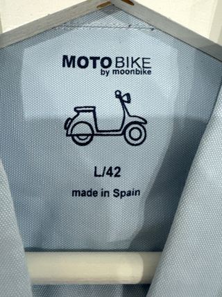 Camisa colección motobike azul de manga larga