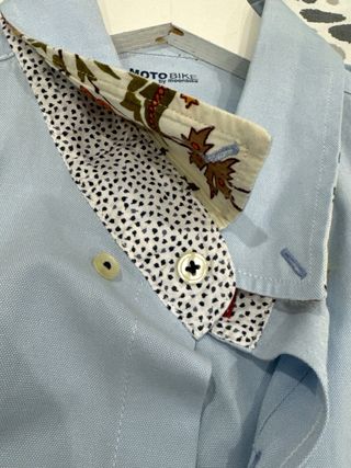 Camisa colección motobike azul de manga larga