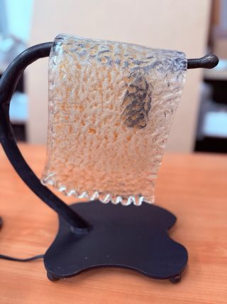 Lamparita Noche Metal Cristal