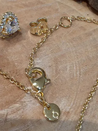 Conjunto Pandora Corazón Baño Oro