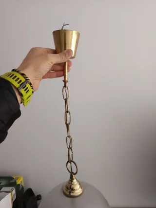 Lámpara colgante cristal y metal