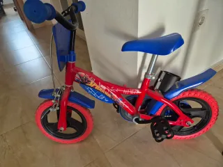 Bicicleta Infantil Spiderman Roja y Azul