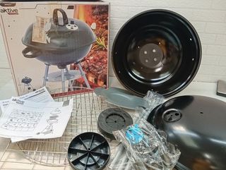 AKTIVE Barbacoa carbón portátil redonda 46x89 cm