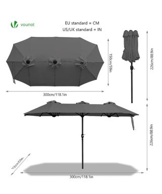 Parasol grigio - Ombrellone da giardino