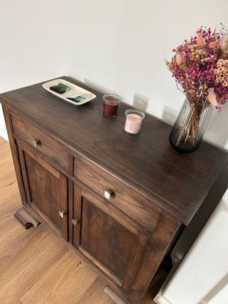 Aparador recibidor madera maciza restaurado