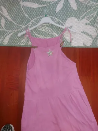 Mono largo peto rosa talla XS