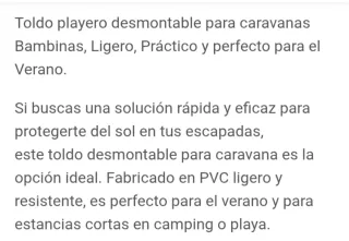 Toldo Caravana Bambina